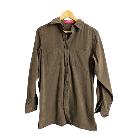 Gloria Vanderbilt Mid Weight Brown Button Down Blouse Shirt Top M Medium Casual - Picture 1 of 4